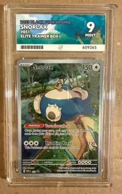 2023 Snorlax Black Star Promo 051 Elite Trainer Box ACE 9 VGC POKEMON CARD - Image 1
