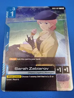 Gundam TCG Sarah Zabiarov GD03-087 Alt Art Card Tournament Promo Near Mint - Image 1