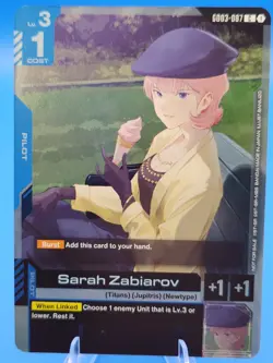 Gundam TCG Sarah Zabiarov GD03-087 Alt Art Card Tournament Promo Near Mint - Image 2
