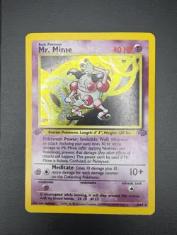 Pokemon Jungle Mr. Mime 1st Edition Holo Rare 6/64 Basic 40 HP Card English - Image 1