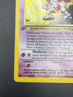 Pokemon Jungle Mr. Mime 1st Edition Holo Rare 6/64 Basic 40 HP Card English - Image 5