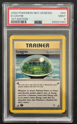 PSA 9 MINT Ecogym 84/111 1st Edition Neo Genesis 2000 Pokemon Vintage WOTC Card - Image 1
