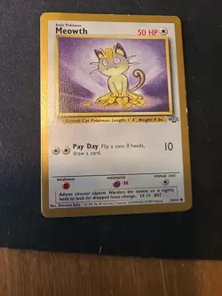 1999 Pokemon Jungle Promo Fruit Roll #56 Meowth Gold Border Mint - Image 1