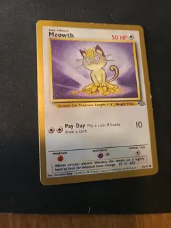 1999 Pokemon Jungle Promo Fruit Roll #56 Meowth Gold Border Mint - Image 2