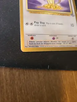 1999 Pokemon Jungle Promo Fruit Roll #56 Meowth Gold Border Mint - Image 3