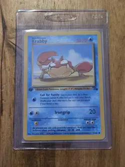 1st Edition Krabby - NEAR MINT- #51/62 Fossil Set 1999 - WOTC Pokemon TCG - Image 1