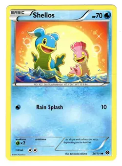 Pokemon TCG Shellos XY Steam Siege 28/114 Regular Common Card NM - Image 1