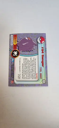 2000 Topps Pokemon TV Gengar #94 Rainbow Holo Foil - Image 3