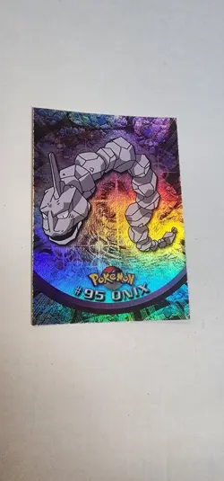 Pokemon Topps Onix Rainbow Foil TV Animation Edition Series 2 #95 2000 - Image 2