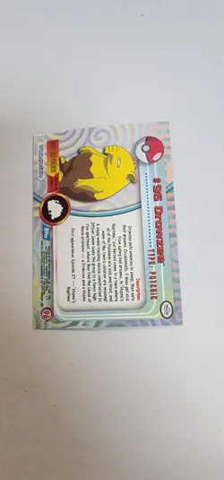 2000 TOPPS Chrome Pokemon Drowzee #96 TV Animation - Series 2 Holo Foil Rainbow - Image 3