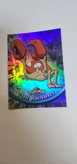 2000 TOPPS Chrome Pokemon Krabby #98 TV Animation - Series 2 Holo Foil Rainbow - Image 1