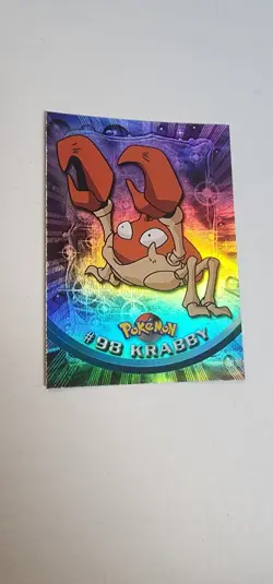 2000 TOPPS Chrome Pokemon Krabby #98 TV Animation - Series 2 Holo Foil Rainbow - Image 2