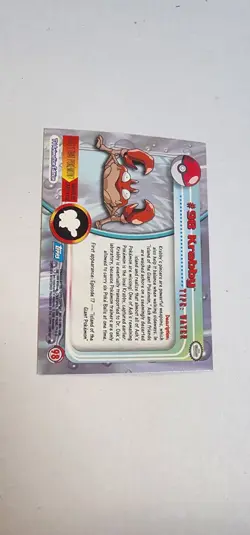 2000 TOPPS Chrome Pokemon Krabby #98 TV Animation - Series 2 Holo Foil Rainbow - Image 4