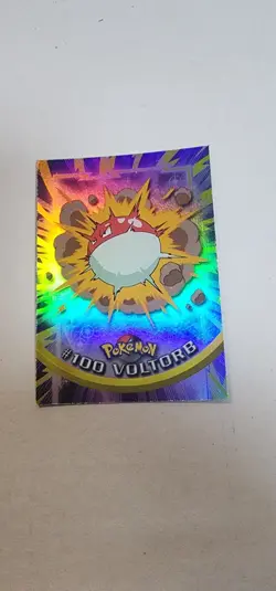 2000 Topps Pokemon TV Animation Series 2 Rainbow Foil Voltorb #100 - Image 1
