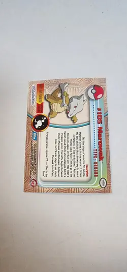 2000 Topps Pokemon TV Animation Series 2 Rainbow Foil Marowak #105 - Image 3