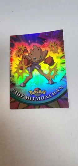 Pokemon Topps Foil Rainbow #107 Hitmonchan Blue Label Series 2 - Image 1