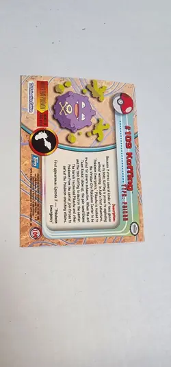 Pokemon Topps Foil TV Animation Series 2 Rainbow Foil #109 Koffing - Image 4