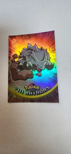 Pokemon Topps Foil Series 2 Rainbow Foil #111 Rhyhorn - Image 1