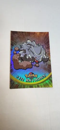 Pokemon Topps Foil Series 2 Rainbow Foil #111 Rhyhorn - Image 2