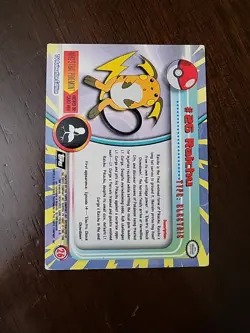 DMG! Pokemon TOPPS TV Animation Edition Raichu #26 Black Logo - Image 2