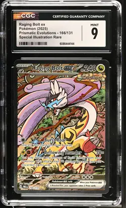 Pokemon GRADED Raging Bolt ex 166/131 Prismatic Evolutions SIR 9 ENGLISH - Image 1