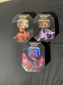 Pokemon TCG: Crown Zenith Tin Set of 3 - Articuno Moltres Zapdos - Sealed - New - Image 1