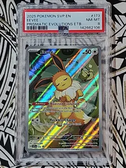 EEVEE 2025 POKEMON SVP EN-SV BLACK STAR PROMO #173 PSA 8 NM-Mint (106) - Image 1
