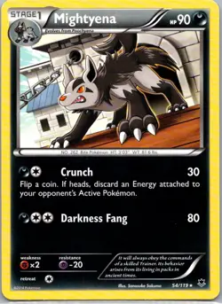 Pokemon TCG Mightyena 54/119 Phantom Forces LP - Image 1