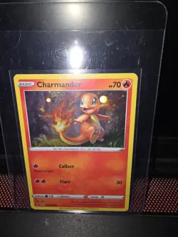 Galaxy Swirl in Tail Flame 2021 Pokemon Charmander SWSH092 Black Star HOLO NM - Image 1