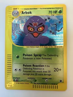 Arbok Holo Rare 3/165 Expedition Base Set WOTC Vintage Pokemon - Image 1
