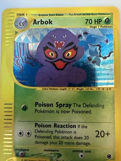 Arbok Holo Rare 3/165 Expedition Base Set WOTC Vintage Pokemon - Image 2
