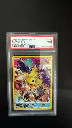 Pokemon Pikachu (Secret) 160/159 Crown Zenith Holo PSA Graded 9 - Image 1