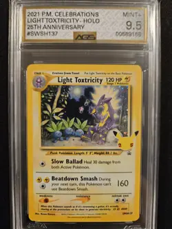 Pokemon Light Toxtricity SWSH137 Promo 25th Anniversary Holo AGS 9.5 - Image 1