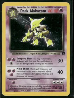 ✰ DARK ALAKAZAM 1/82 RARE TEAM ROCKET POKEMON ✰ DMG - Image 2