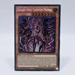 Yugioh! Galaxy-Eyes Tachyon Primal MZTM-EN011 Secret Rare 1st Edition - Image 1