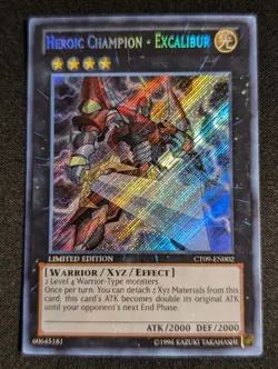Yugioh 2x Heroic Champion - Excalibur CT09-EN002 Limited Edition Secret Rare MP - Image 1