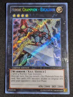 Yugioh 2x Heroic Champion - Excalibur CT09-EN002 Limited Edition Secret Rare MP - Image 3