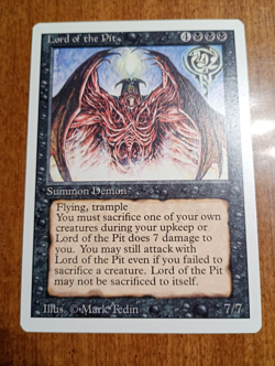 1994 Magic: The Gathering - Revised(3rd) - LORD OF THE PIT - Vintage Rare EX/NM - Image 1