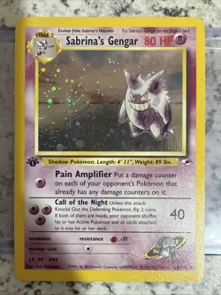 1st Edition Sabrina's Gengar 14/132 Holo Gym Heroes Pokemon NM Priced To Sell - Image 1