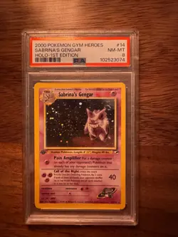 1x V1730: 2000: Sabrina's Gengar: 14/132: 1ST Edition: Gym Heroes: PSA: 8: NM-M - Image 1