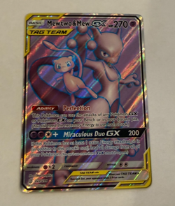 Mewtwo & Mew GX 222/236 Full Art Ultra Rare Tag Team Pokemon TCG CLEAN - Image 1