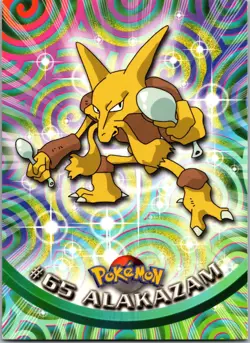 Alakazam #65 Topps Pokemon TV Blue Logo 1999 Series 1 Non-Holo Vintage LP - Image 1