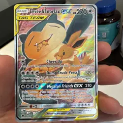 Pokemon TCG Eevee & Snorlax GX Tag Team SM169 Black Star Promo Sun & Moon NM - Image 1