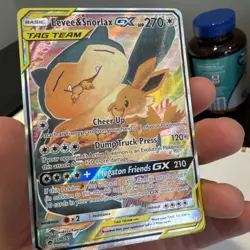 Pokemon TCG Eevee & Snorlax GX Tag Team SM169 Black Star Promo Sun & Moon NM - Image 5