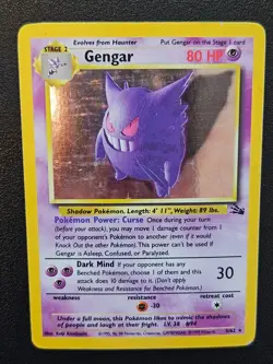 Gengar 5/62 Holo Rare Fossil Pokemon Card - HP - Image 1