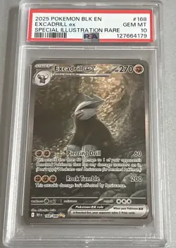 2025 POKEMON BLK EN-BLACK BOLT SPECIAL ILLUSTRATION RARE EXCADRILL EX PSA 10 - Image 1