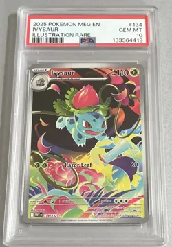 2025 POKEMON MEG EN-MEGA EVOLUTION ILLUSTRATION RARE #134 IVYSAUR PSA 10 - Image 1