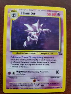 Haunter Fossil Holo Pokemon Card Base WOTC - Image 1