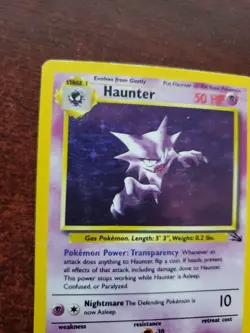 Haunter Fossil Holo Pokemon Card Base WOTC - Image 2