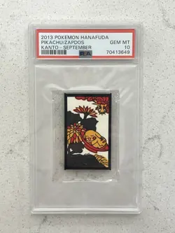 PSA 10 2013 Pokemon Hanafuda Kanto Pikachu/Zapdos September - Image 1